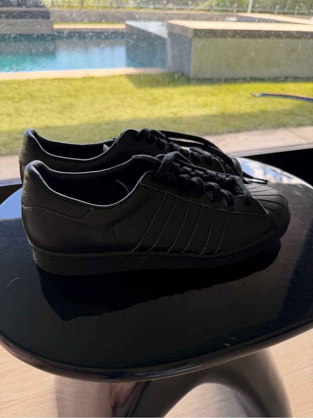 adidas Black Leather Low-Top Sneakers